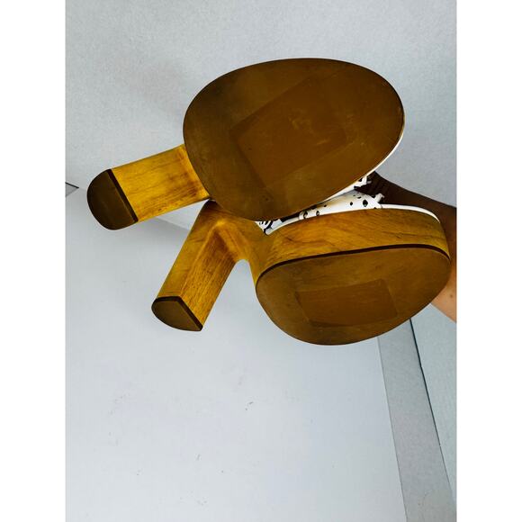 Veronica Beard White Gaynor Clog Sandal Block Heel Crisscross lasercut Strap 9.5 - Picture 8 of 10